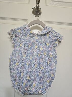 Janie And Jack Floral Peter Pan Collar Bubble Baby Dress